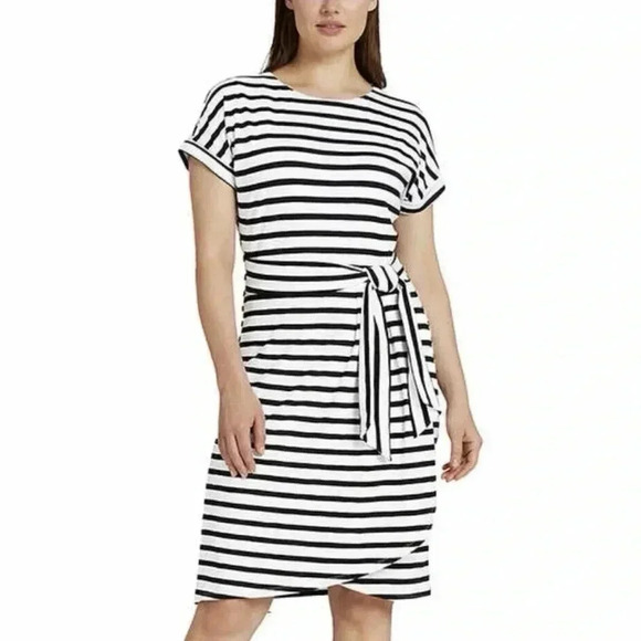 Chaps Striped Dress - Picture 1 of 13